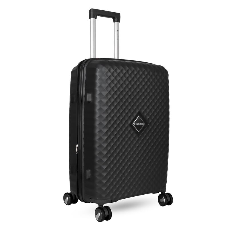 Image of Polo Class Trolley Bag 28 INCH with Vanity Trolley Bag | Polypropylene Material with 360-Degree Rotating Wheels | Number Lock & Securitec Zipper -Black