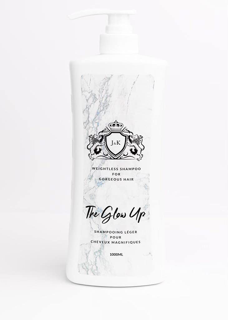 J&KThe Glow Up Shampoo (1000 ML Bottle) - Sulfate-Free, Hydrating and Volumizing, Salon Quality Formula for Fine & Thick Hair, Color-Treated Hair Rejuvenation & Extra Shine For Women.