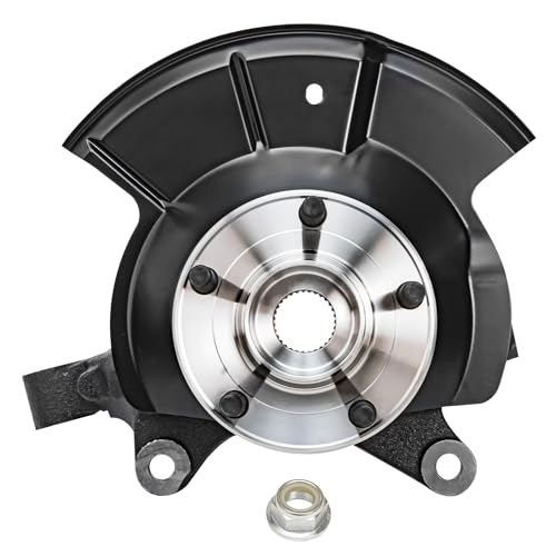 Image of Detroit Axle - Front Left Steering Knuckle for 2011-2014 Ford Edge 2011-2015 Lincoln MKX, Driver Side Steering Knuckle & Wheel Bearing Hub Assembly 2012 2013 Replacement