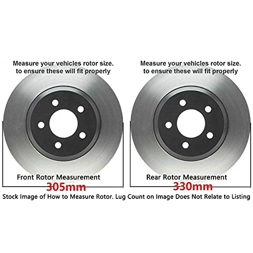 Image of Detroit Axle - Brake Kit for Chevy GMC 2001-2004 Silverado Sierra 1500 | 00-06 Tahoe 01-06 Yukon XL 1500, Replacement Disc Brake Rotors Ceramic Brake Pads: 12'' in Front 12.99'' in Rear Rotors