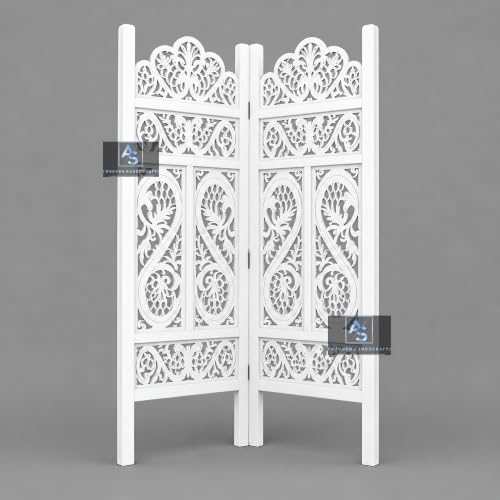 Image of Partition for Living Room,Divider,Partition Wall Room Divider Screen Separator, Wall Panel Divider for Hall | Bedroom |Office | Puja Room | Restaurant S Design (4ft 2 Panel White)