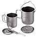 Lixada Ultralight Titanium Pot Tasse à Eau Portable Titanium Tasse avec Couvercle et poignée Pliable Camping en Plein air Cuisine Pique-Nique