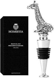 Homestia Wine and Beverage Bottle Stopper Metal Wine Cork with Giraffe Top Reusable Decorative Wine Lovers Gifts for New Housewarming Gift, Mother Day Gift, Birthday Present