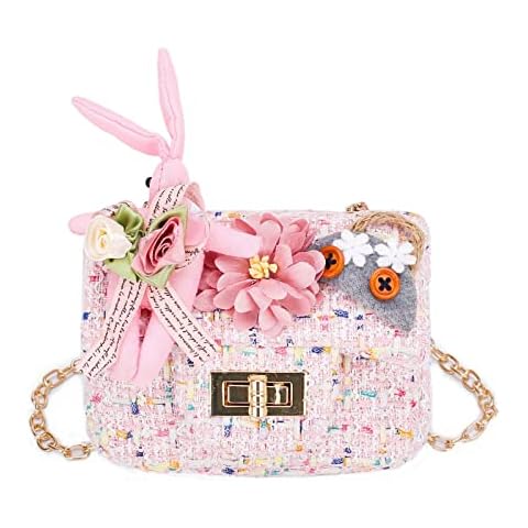 Little Girls Handbags Girls Portable Mini Shoulder Bag Little Girl Crossbody Bag Handbags Mini Flip Bag, Suitable for 2-8 Years Old (Pink) Cover