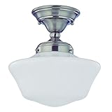 10-Inch Schoolhouse Ceiling Light in Satin Nickel Finish