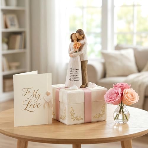 Anniversary Couple Gifts for Women, 5.5" Resin Figurines - Wedding Gifts - Image 4