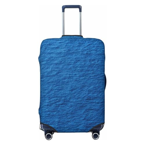 Blue Cyan Navy Blue Grain Texture Elastic Travel Luggage Covers Dustproof Scratch-Resistant Suitcase Protector Fit 22-24 Inch