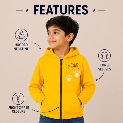 Image of The Mom Store Winter Jackets for Kids | Cute Sweatshirt and Cool Hoodies for Baby Boy and Baby Girls | with Zippers | Hoodie Cap