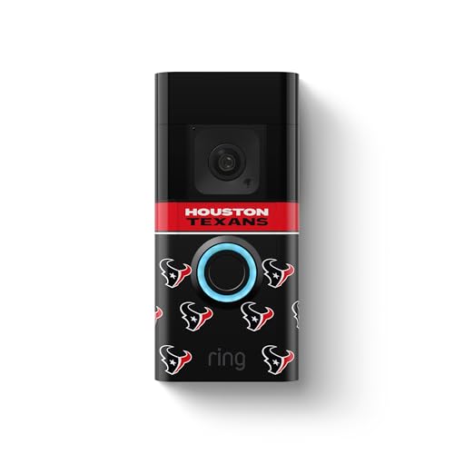 Image of All-New Limited Edition, Official NFL Faceplate for Ring Doorbells - Video Doorbell 3, Video Doorbell 3 Plus, Video Doorbell 4, Battery Doorbell Plus, and Battery Doorbell Pro | Houston Texans