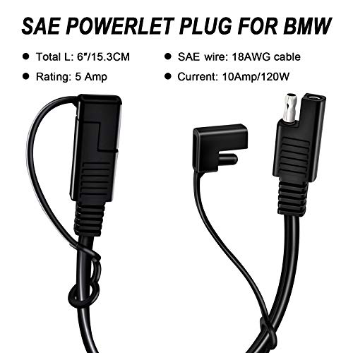 Image of BMW Cigarette Lighter Splitter Adapter - SAE Connector to DIN Plug for Car Power Charger Port