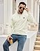 URRU Men's Quarter Zip Pullover Sweatshirt Mock Neck Long Sleeve Sweater Slim Fit Casual Polo Sweaters (US, Alpha, Large, Regular, Regular, Beige)