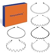 Fasce per capelli da uomo in metallo ondulate per ragazzi cerchietti per capelli in metallo nero a zigzag unisex per attività all'aperto, sport, uso quotidiano (1 pz