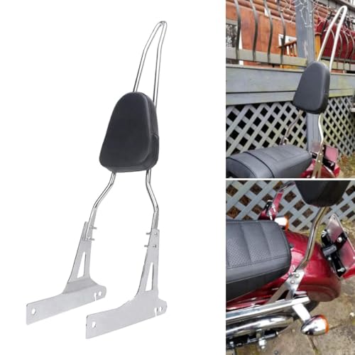 AUFER Detachable Chrome Passenger Backrest Sissy Bar With Backrest Pad Compatible With For Harley Dyna Street Bob Super Glide Low Rider Wide Glide FXD FXDB FXDC FXDL FXDWG FXDSE 2006-UP