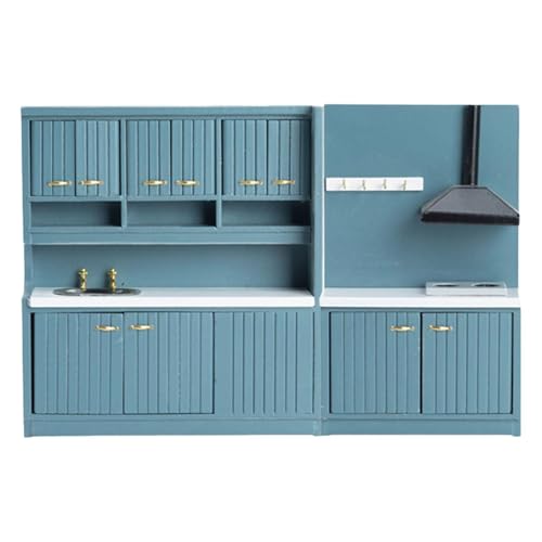 Legno: il set di mobili da cucina per casa delle bambole è realizzato in legno di qualità, resistente, non facile da deformare, con superficie liscia e priva di impurità, confortevole al tatto