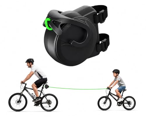 Cuerda de remolque para bicicleta de 2,5 m para niños, sistema de remolque con retracción automática, soporta hasta 200 kg, sin enredos, para MTB y excursiones familiares (1)