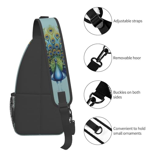 Mochila bandolera tipo sling para pecho blanca miniatura 4