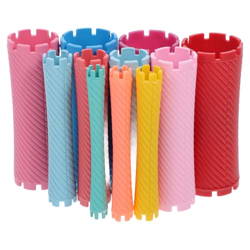 ABOOFAN Kit de Permanente Rulos Cabello Ondulado 100 Piezas Tamaño Variado Herramienta de Peluquería Antideslizante para Salones y Uso Familiar Colores Surtidos