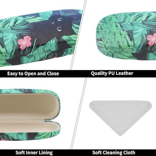 Image of PERFECTSIGHT Hard Shell Eyeglasses Case, PU Leather Protective Glasses Case, Cute Eyeglass Case for Women Men Girls