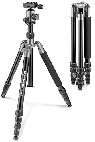 Manfrotto 三脚 Elementトラベル三脚 ビッグ グレー アルミ製 最大耐荷重8kg 5段 コンパクト 一脚可変式 MKELEB5GY-BH