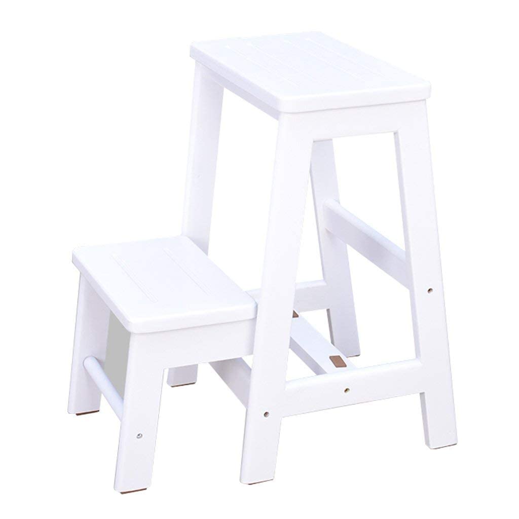 Escabeau en bois pour adulte blanc idéal dans la cuisine