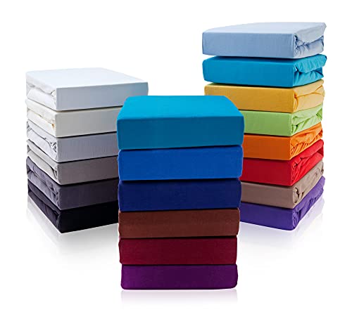 Sábana bajera para cama con somier, 190 g/m², certificado Öko-Tex Standard (marrón nogal, 140-160 x 200-220 cm (ancho x largo), altura hasta 40 cm) Cover