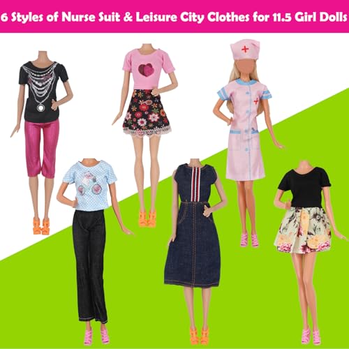 ztweden 85Pcs Doll Clothes and Accessories for 12 Inch Boy Dolls and Girl Dolls Pet Care Set Includes 25 Wear Clothes Shirt Jeans Suit Shoes Pet Doctor Playset Trolley Backpack for 12' Boy Girl Doll