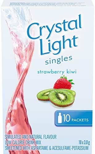 Crystal Light Singles Strawberry Kiwi Drink Mix, 10 Packets per Box, 3 g each