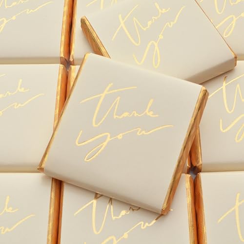 Wyeland Confectionery Thank You Milk Chocolate Neapolitans - Cream & Gold - 25 Chocolates
