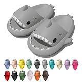 rosyclo Shark Cloud Slippers, Shark Cute Slides for Women Man,Summer Slipper Sandals for Boys Girls Spa Platform Shoes Non-Slip Beach Open Toe Beach Sandals Shower Couple Shoes, Grey, 8.5-9