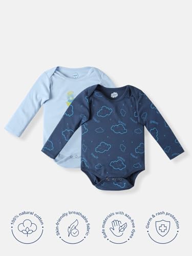 Image of Nautinati Baby Girls 100% Cotton Graphic Printed Bodysuits /Onsies (Value Pack) | Age 0-2 Years