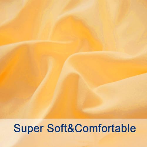 Image of SONORO KATE Bed Sheet Set Super Soft Microfiber 1800 Series Luxury Egyptian Sheets 16-Inch Deep Pocket,Wrinkle and Hypoallergenic-4 Piece (Yellow, Queen)