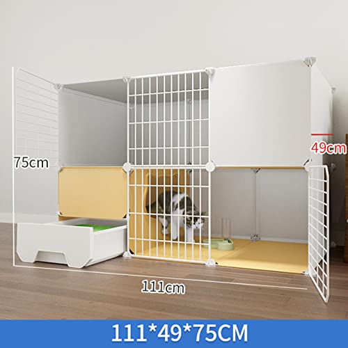 Cage pour chat pliable à litière intégrée pour optimiser l'espace intérieur