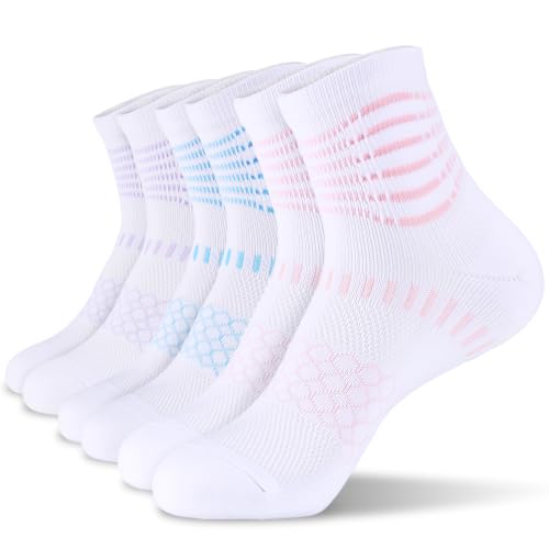 Image of IRAMY Ankle Compression Socks for Women Men Plantar Fasciitis Relief 3 /5 Pairs Cushioned Athletic Running Socks