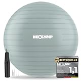 NEOLYMP Gymnastikball - Sitzball Büro ergonomisch in 3 Größen S/M/L - bis 300 kg belastbar, rutschfest & Anti Burst - Pilates Ball, Pezziball, Schwangerschaftsball, Yoga Ball (Sky-Blue, M | 165 cm)