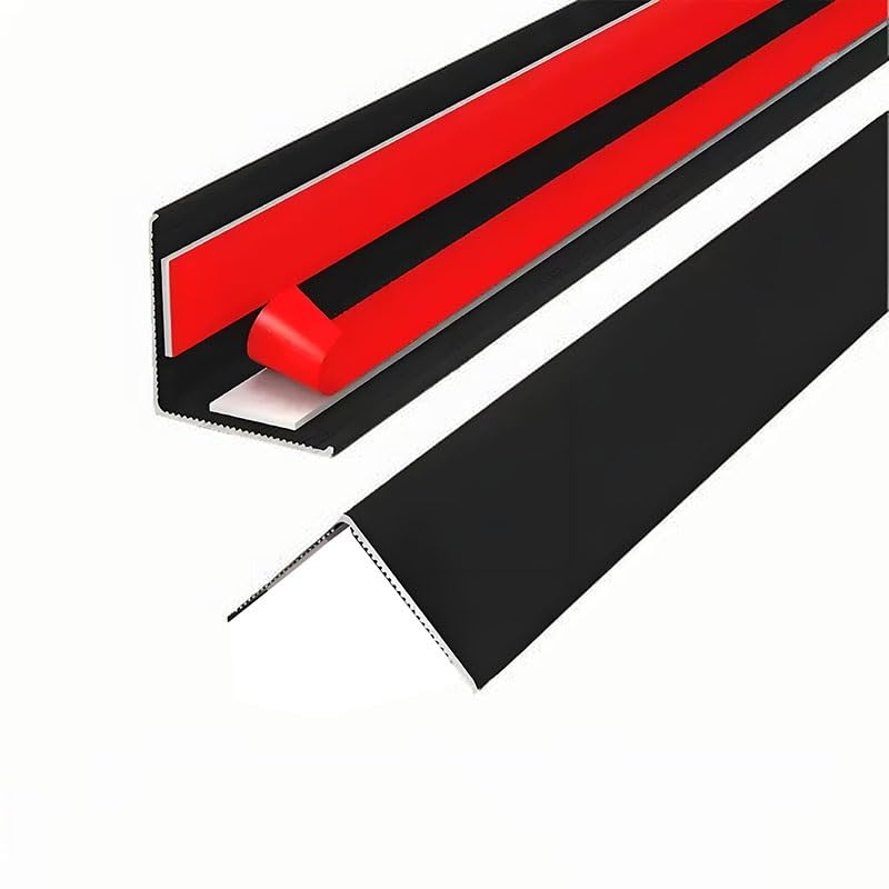 100cm Aluminium Alloy Stair Nosing Protector, Floor Transition Strip - For Step Edge Protector, Stair Edging, Transition Strip, Metal Corner Trim(Black,10mm)