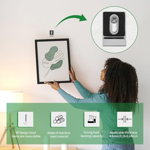 Image of 12 Pcs Metal Mirror Holder Clips, Mirror Clips Wide Channel Mirror Holder Frameless Mounting Hardware Hooks, Wall Mounting Mounting Clips with Screws Mirror Hangers Retainer Clips