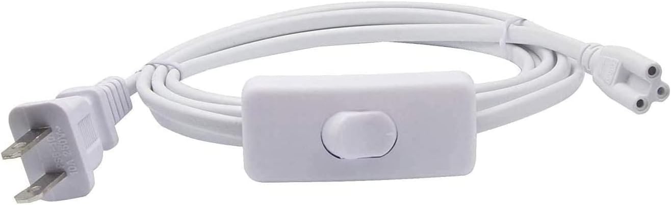 T5 T8 LED Wire Connector Power Cord - Extension Cord with On/Off Plug for LED T5 T8 Light Tube (3M/10Ft 3pin)