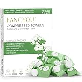 FANCYOU Tabletas de toallas desechables 23x19cm 100 piezas envueltas individualmente Expandible Toallitas de limpieza faciales mini Tabletas de toallitas de toallas comprimidas para personal