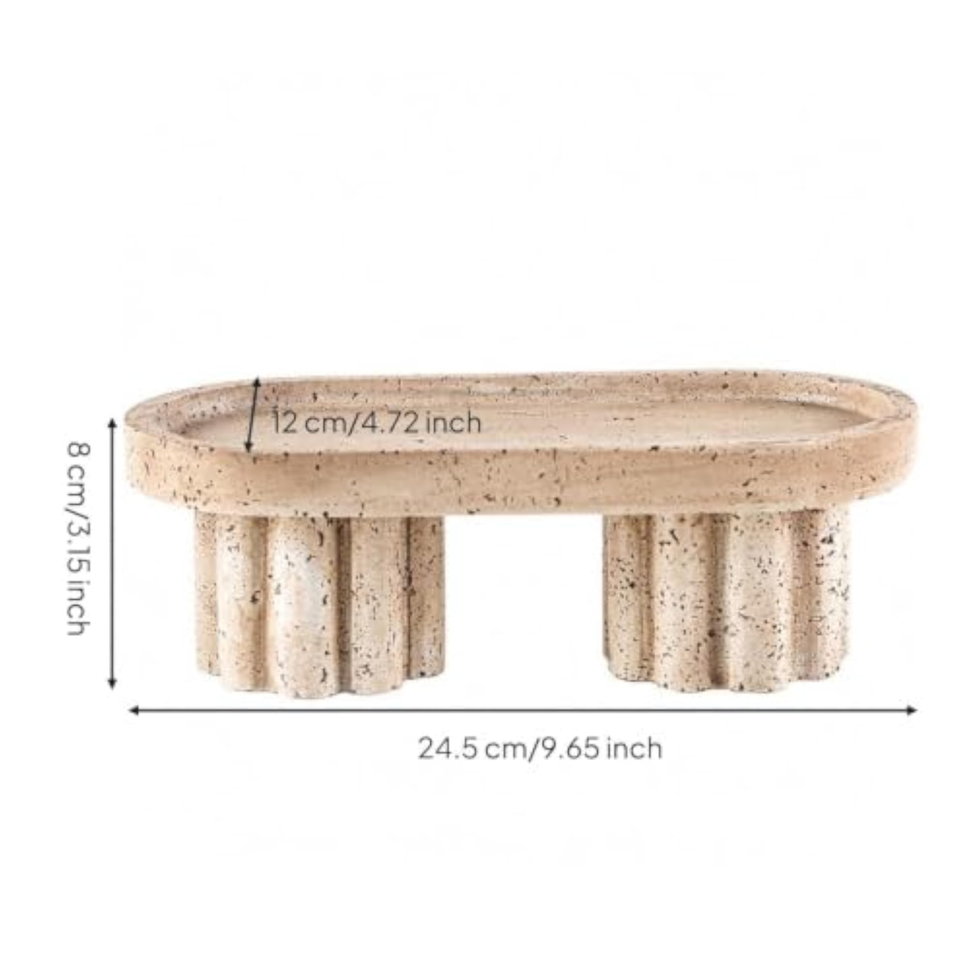 Fluted Pedestal Tray, Versatile Travertine Design