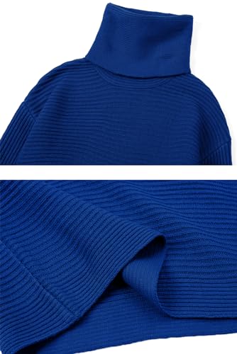 Image of chouyatou Women's Turtleneck 2 Piece Outfits Ribbed Knit Sweater Midi Pencil Skirt Set