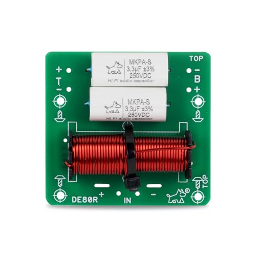 Image of 2 Way Crossover Board 2 Unit, 80W Max Power 2 Way HiFi Speaker Crossover Filters, Heavy Duty 100% Pure Copper Inductor 4 to 8 OHMS Frequency Devider