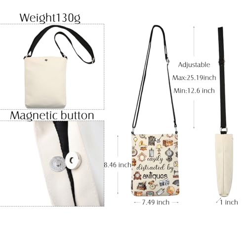 BNQL Antique Crossbody Bag Easily Distracted By Antiques Lover Gifts Funny Antique Gifts Antique Collector Gifts Cell Phone Purse2