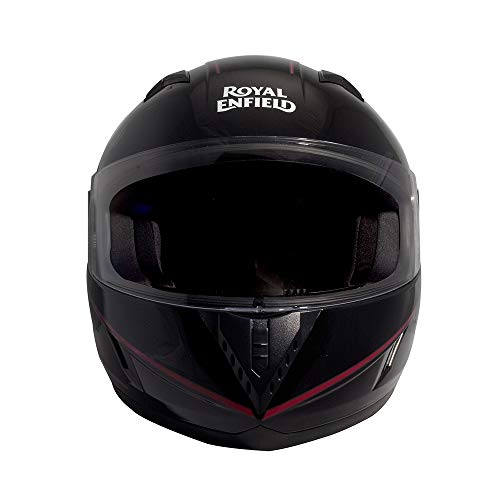 Image of Royal Enfield Full Face Helmet with clear Visor Gloss Black , Size: XL(61-62cm)