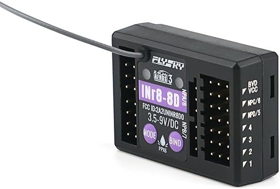 Flysky INr8-8D 2.4GHz 8CH AFHDS3 Receiver PWM PPM Ibus Compatible Transmitters Noble NB4 Series for RC Car
