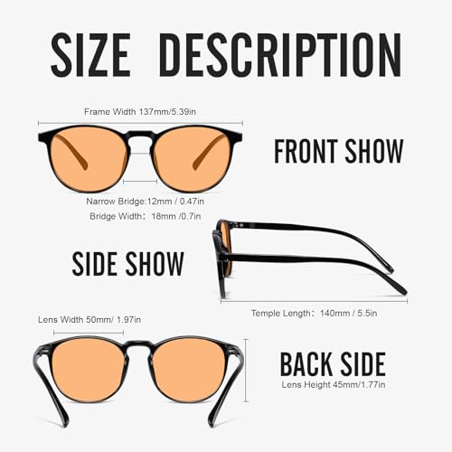 Image of 2 Pack Blue Light Glasses For Woman /Men Blue Retro Round Light Blocking Glasses
