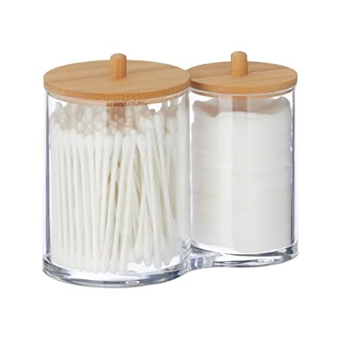 Relaxdays Cotton Pads and Buds Container Cover