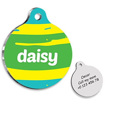 Tropical Personalized Dog Tag - Custom Name Tag - ID Tag for Dog & Cat - Customized Pet Tags - Dog Name Tag - Cat Name Tag - Engraved Dog Tag - TS1…