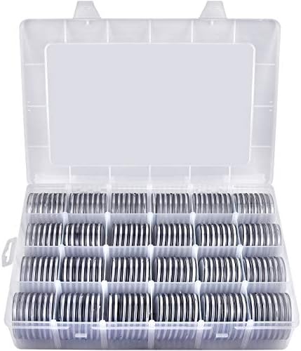 FULLCASE 168 Pieces 46mm Coin Capsules with Foam Gasket and Plastic Storage Organizer Box, 6 Sizes (20/25/27/30/38/46mm) Coins Collector Case Holder for Coin Collection Supplies