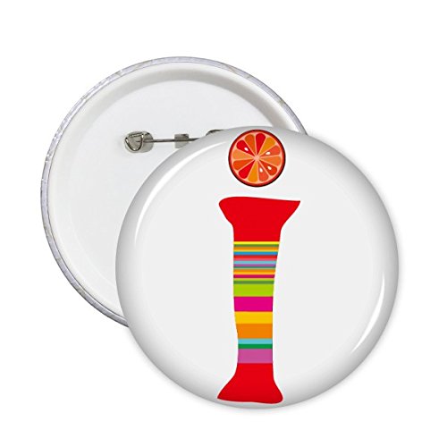 Badge rond alphabet fruit mignon pour rompre la monotonie des vêtements unis