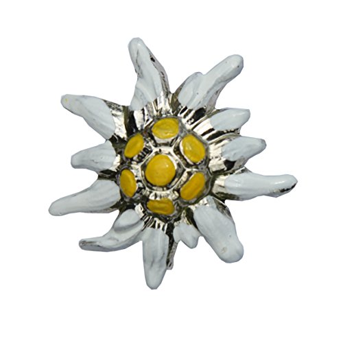 Breiter Hutanstecker und Broschen Edelweiß (Silber bemalt) Cover